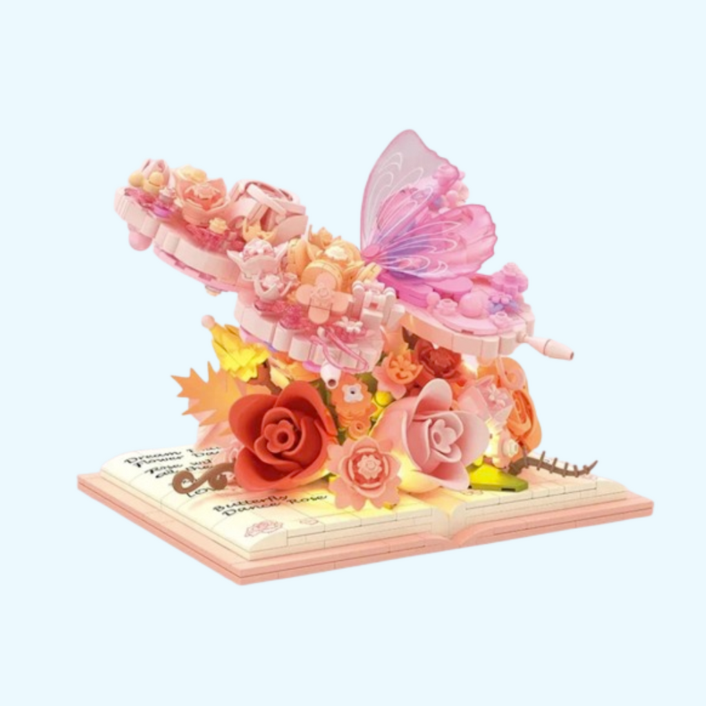 Pink Butterfly on Book | Building Blocks