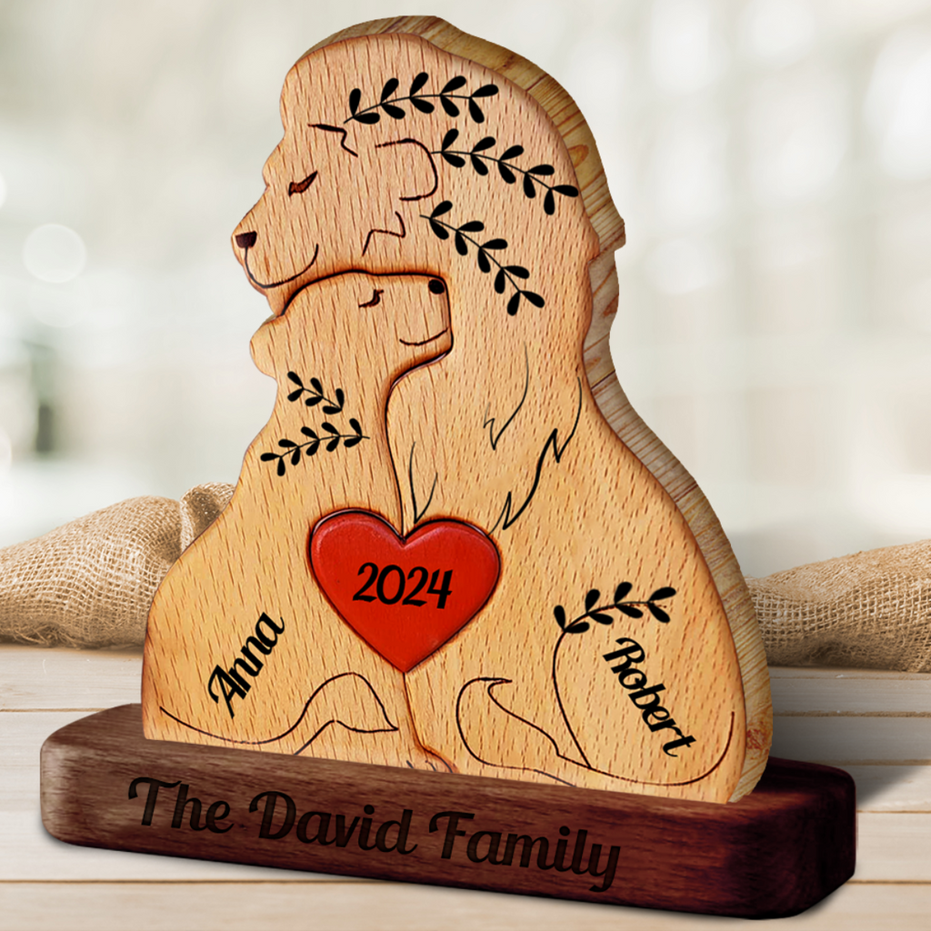 Lion Couple | Wooden Lion Family
