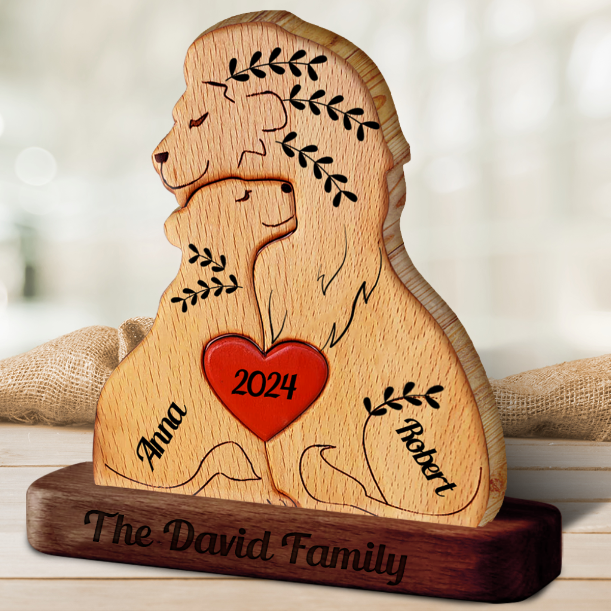 Lion Couple | Wooden Lion Family