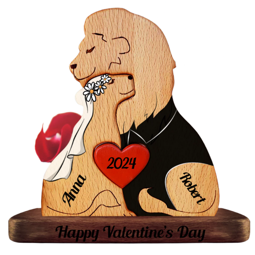 Lion Couple | Wooden Lion Family