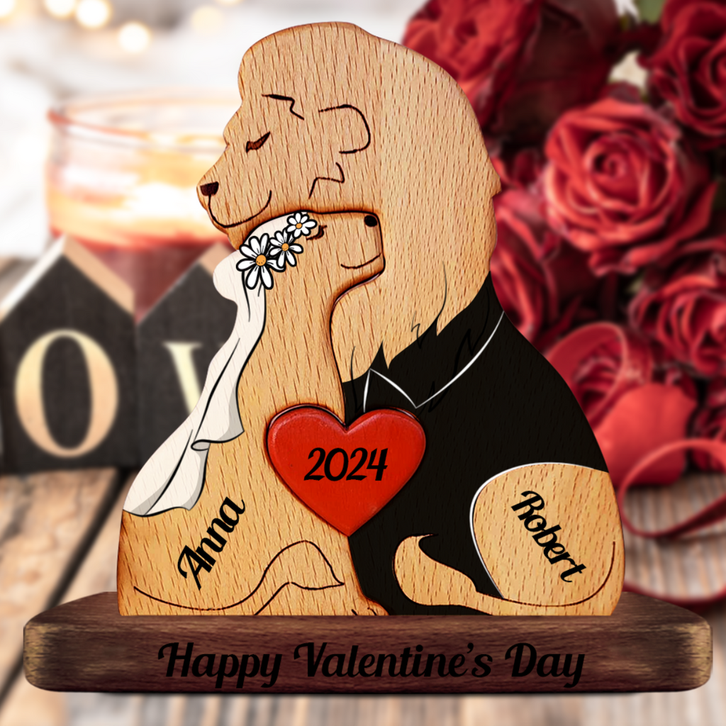 Lion Couple | Wooden Lion Family