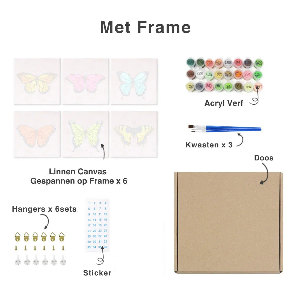 6 Mini Paintings | Colorful Cocktail Collection | paint by numbers