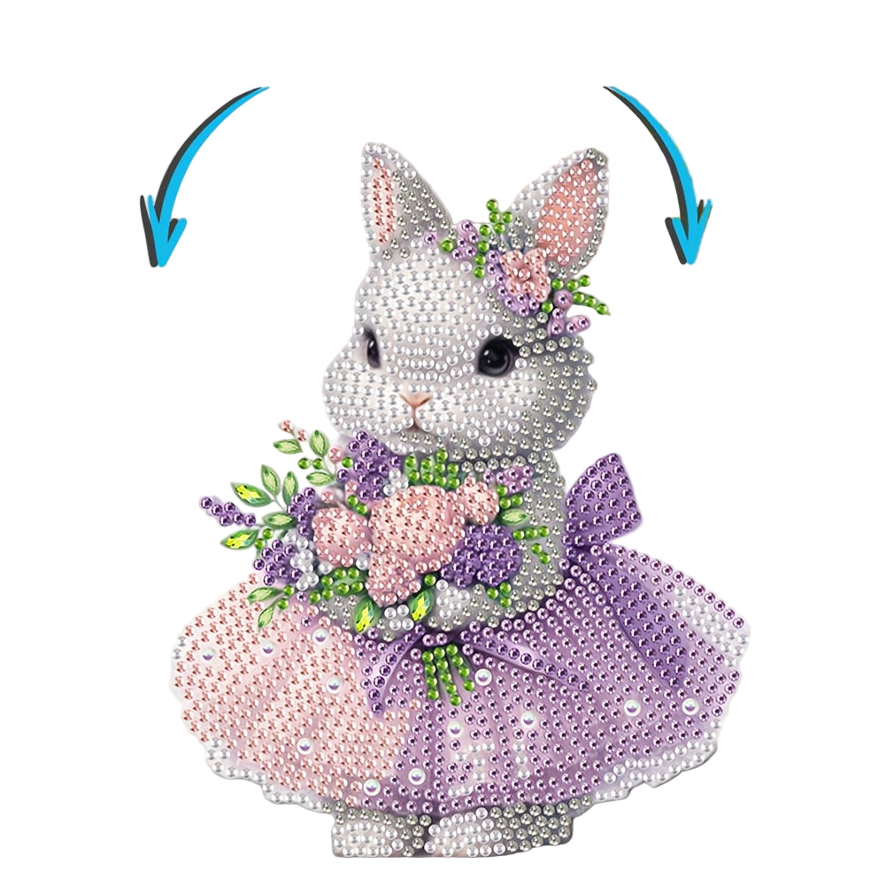 Moving rabbit in dress | Diamond painting