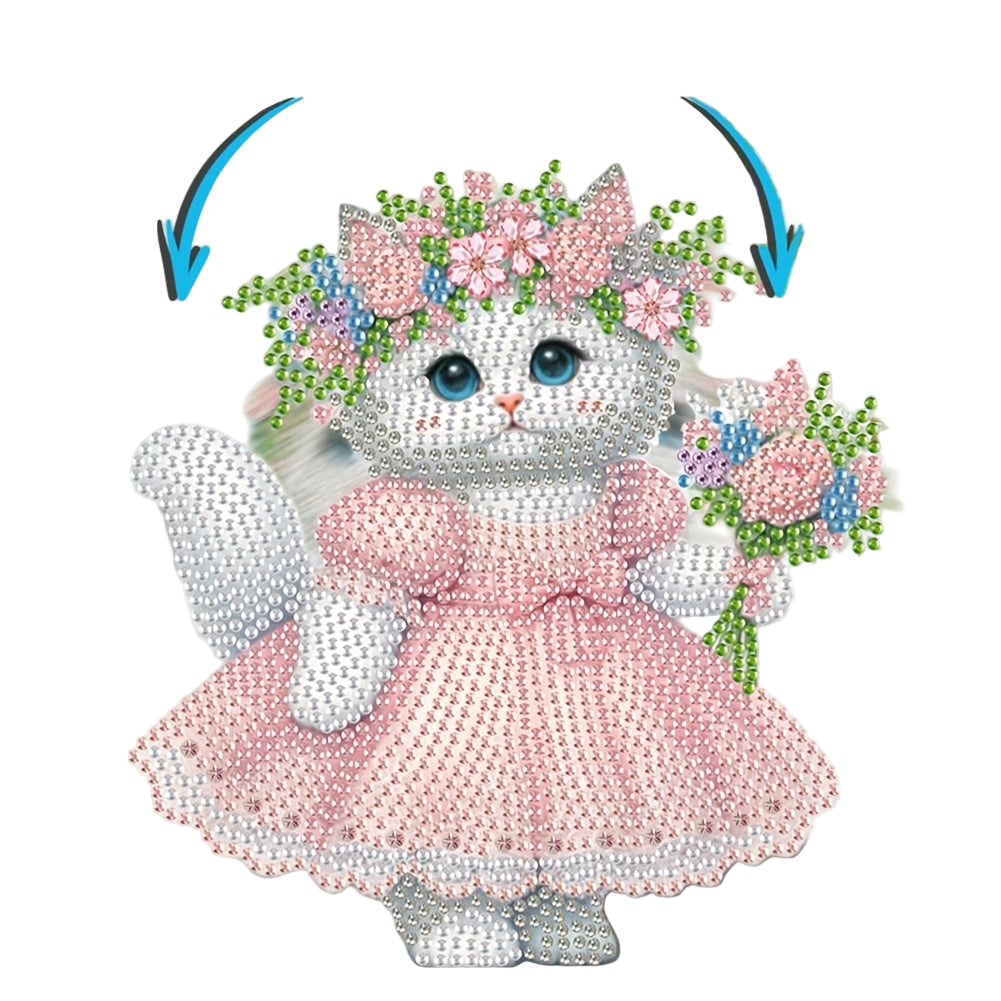 Moving cat in a dress | Diamond painting