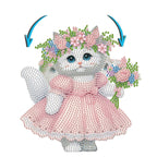 Moving cat in a dress | Diamond painting