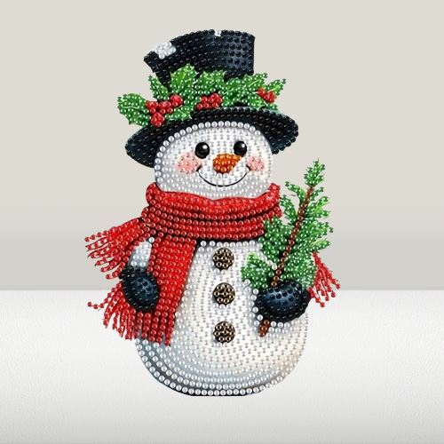 Moving snowman with hat | Diamond painting