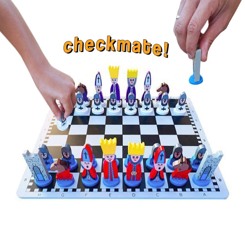 Educational Wooden Cartoon Chess Set - Halloween Collection