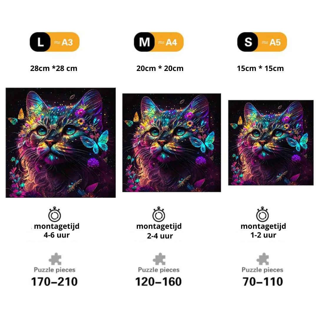 Cat with Butterflies | Wooden Puzzle