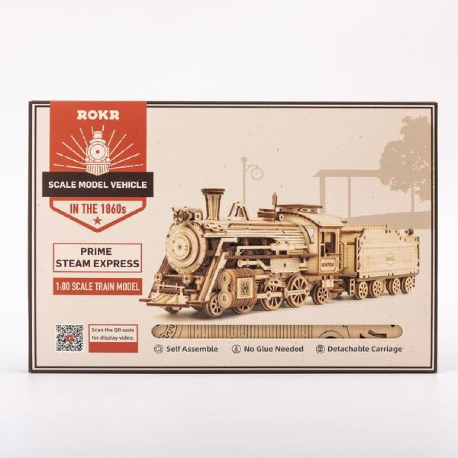 Mini Steam Train With Wagon | Wooden Construction Kits