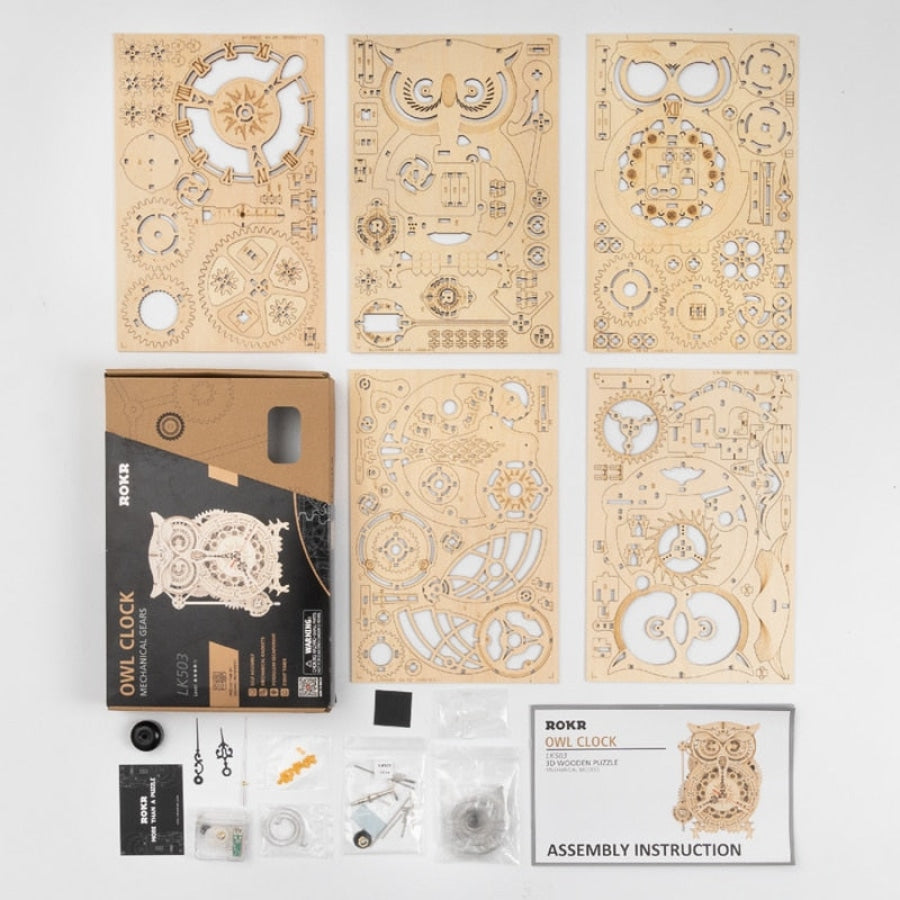 Uil Clock | Wooden Construction Kits