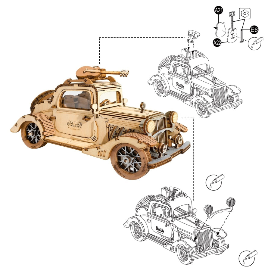 Vintage Auto | Wooden Construction Kits