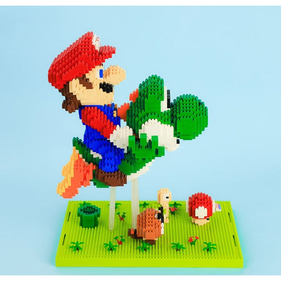 Flying green dinosaur and red plumber | Building blocks