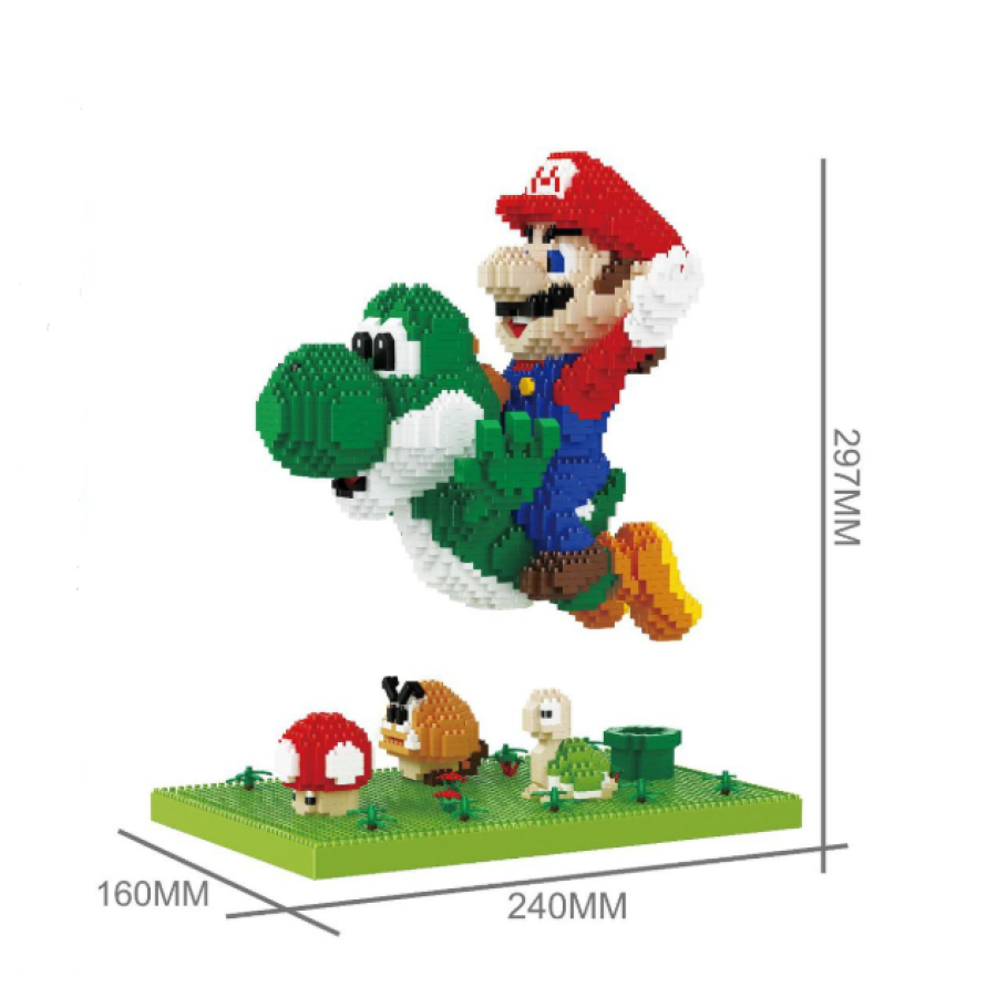 Flying green dinosaur and red plumber | Building blocks